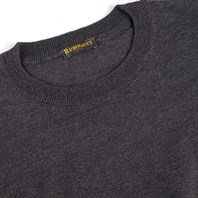 Grey Long-Sleeve Knitted T-Shirt Alternative Image