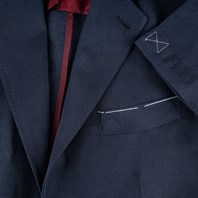 Blue linen blend single-breasted Jacket Alternative Image