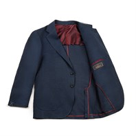 Blue linen blend single-breasted Jacket Alternative Image