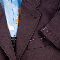 Single-breasted jacket with burgundy cashmere scarf lining Alternative Image