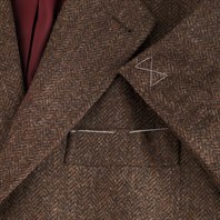 Vintage Archive single-breasted brown herringbone wool jacket Alternative Image