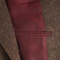 Vintage Archive single-breasted brown herringbone wool jacket Alternative Image