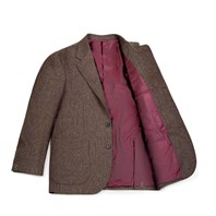 Vintage Archive single-breasted brown herringbone wool jacket Alternative Image