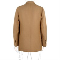 Beige linen-blend  double-breasted jacket Alternative Image