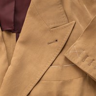 Beige linen-blend  double-breasted jacket Alternative Image