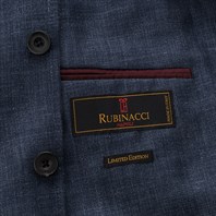 Blue cashmere blend single-breasted jacket with foulard lining Alternative Image