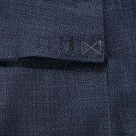 Blue cashmere blend single-breasted jacket with foulard lining Alternative Image