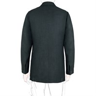 Green cashmere blend single-breasted jacket with foulard lining Alternative Image