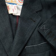 Green cashmere blend single-breasted jacket with foulard lining Alternative Image