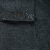 Green cashmere blend single-breasted jacket with foulard lining Alternative Image