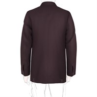 Double-breasted jacket with burgundy cashmere scarf lining Alternative Image