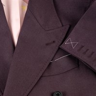 Double-breasted jacket with burgundy cashmere scarf lining Alternative Image