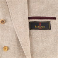 Beige herringbone linen blend double-breasted jacket Alternative Image