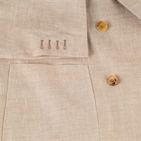 Beige herringbone linen blend double-breasted jacket Alternative Image