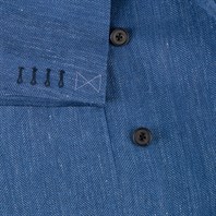 Blue herringbone linen blend double-breasted jacket Alternative Image