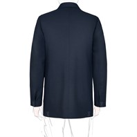 Blue flannel wool single-breasted jacket "SW1" Alternative Image