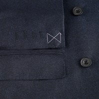Blue flannel wool single-breasted jacket "SW1" Alternative Image