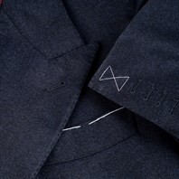Blue flannel wool single-breasted jacket "SW1" Alternative Image