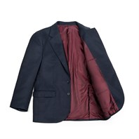 Blue flannel wool single-breasted jacket "SW1" Alternative Image
