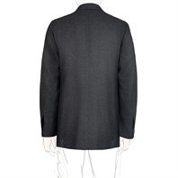 Dark gray flannel wool single-breasted jacket "SW1" Alternative Image