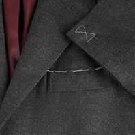Dark gray flannel wool single-breasted jacket "SW1" Alternative Image