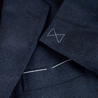 Blue flannel wool double-breasted jacket "SW1" Alternative Image
