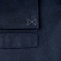 Blue flannel wool double-breasted jacket "SW1" Alternative Image