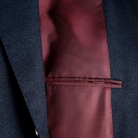 Blue flannel wool double-breasted jacket "SW1" Alternative Image