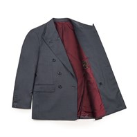 Dark gray tasmania wool double-breasted jacket "SW1" Alternative Image