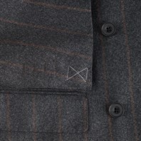Double-breasted grey pinstripe wool jacket "SW1" Alternative Image