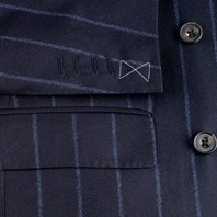 Double-breasted blue pinstripe wool jacket "SW1" Alternative Image