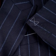 Double-breasted blue pinstripe wool jacket "SW1" Alternative Image