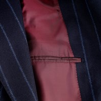 Double-breasted blue pinstripe wool jacket "SW1" Alternative Image