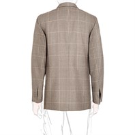 Double-breasted beige prince of Wales wool jacket "SW1" Alternative Image