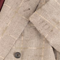Double-breasted beige prince of Wales wool jacket "SW1" Alternative Image