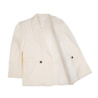 Double-breasted white flannel evening jacket "SW1" Alternative Image