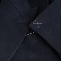 Cappotto doppio petto in cashmere blu notte Immagine alternativa