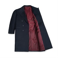 Cappotto doppio petto in cashmere blu notte Immagine alternativa