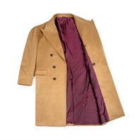 Cappotto doppio petto in cashmere cammello Immagine alternativa