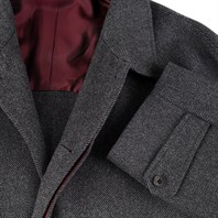 Gray herringbone wool raglan coat Alternative Image