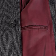 Gray herringbone wool raglan coat Alternative Image