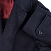 Blue cashmere raglan coat Alternative Image