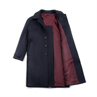 Blue cashmere raglan coat Alternative Image