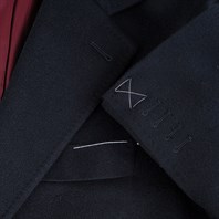 Midnight blue single-breasted cashmere coat Alternative Image
