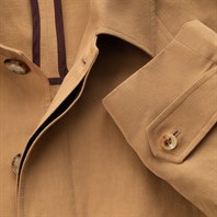Cappotto Raglan un petto in misto lino beige Immagine alternativa