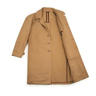 Cappotto Raglan un petto in misto lino beige Immagine alternativa