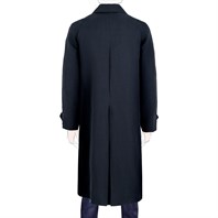 Cappotto Raglan un petto in misto lino blu Immagine alternativa
