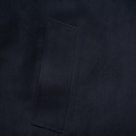 Cappotto Raglan un petto in misto lino blu Immagine alternativa