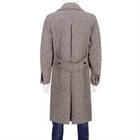 Ulster coat in brown herringbone wool and cashmere Alternative Image