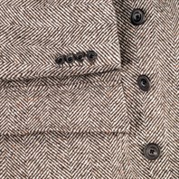 Ulster coat in brown herringbone wool and cashmere Alternative Image